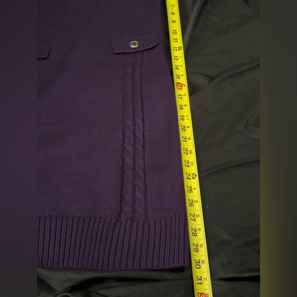 Tahari Arthur S. Levine Purple Ribbed Wool Blend Sweater Size Small - Picture 10 of 11